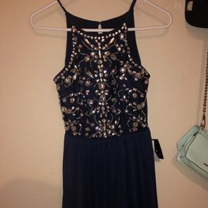 Blue Bejeweled Dress from Dillard’s